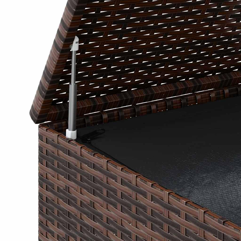 Générique Scatola per cuscini da giardino in resina intrecciata 100x97,5x104cm marrone, scatola portaoggetti esterna con telaio in acciaio verniciato a polvere, borsa interna impermeabile in PE