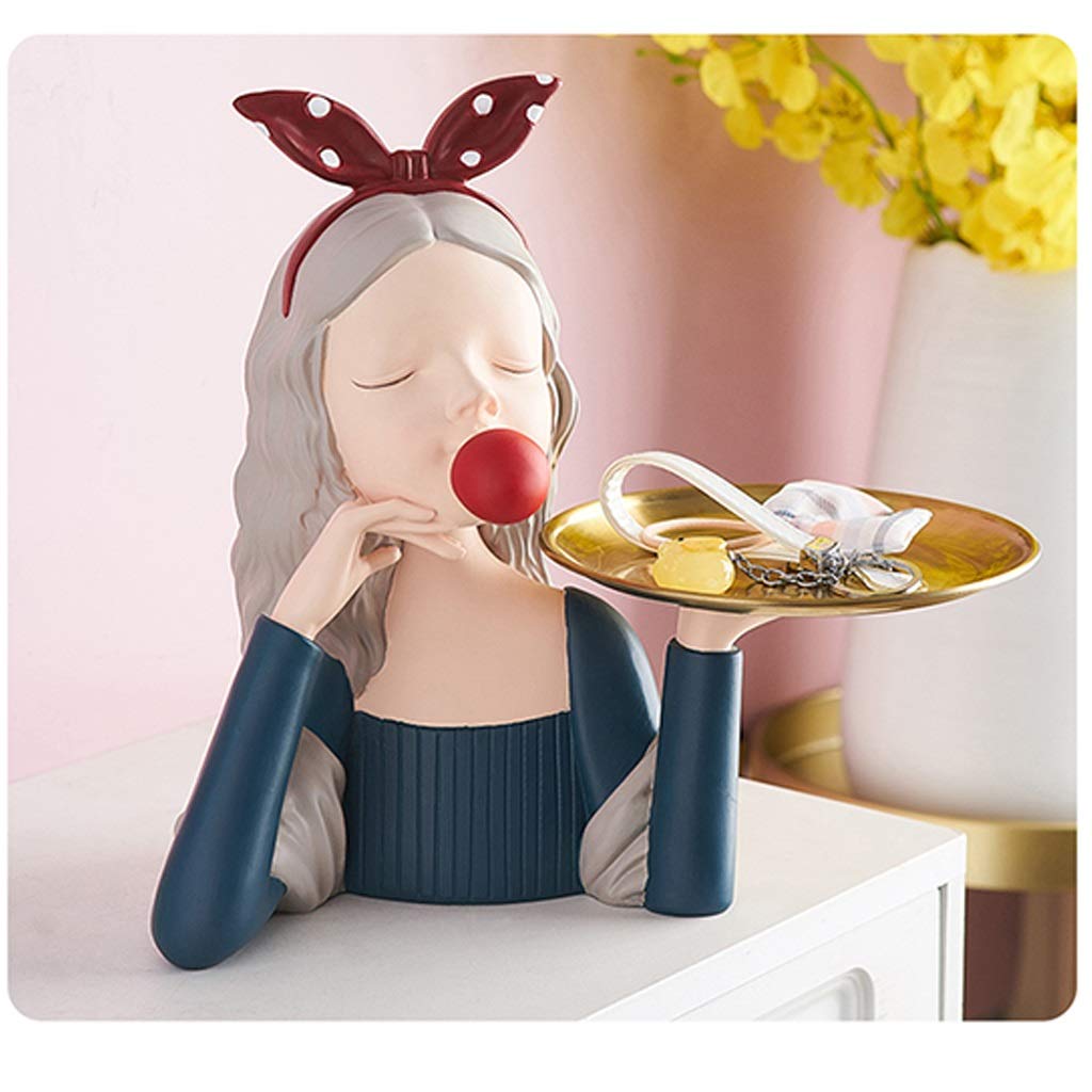 YXCKG Svuotatasche, Centrotavola Svuota Tasche da Ingresso Moderno, Ciotola per Frutta con Decorazione Portachiavi,Ragazza della Donna della Festa Nuziale Decorativa del Contenitore dello Zucchero