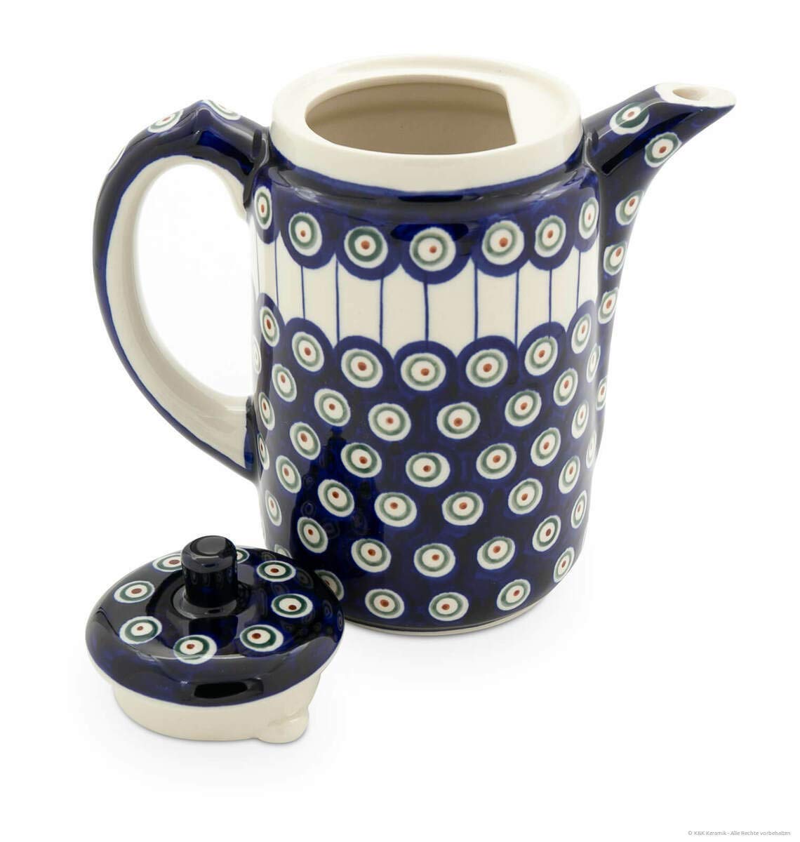 Bunzlauer Keramik Kaffeekanne 1.25L B=20,0cm, H=20,1cm, Dekor 8