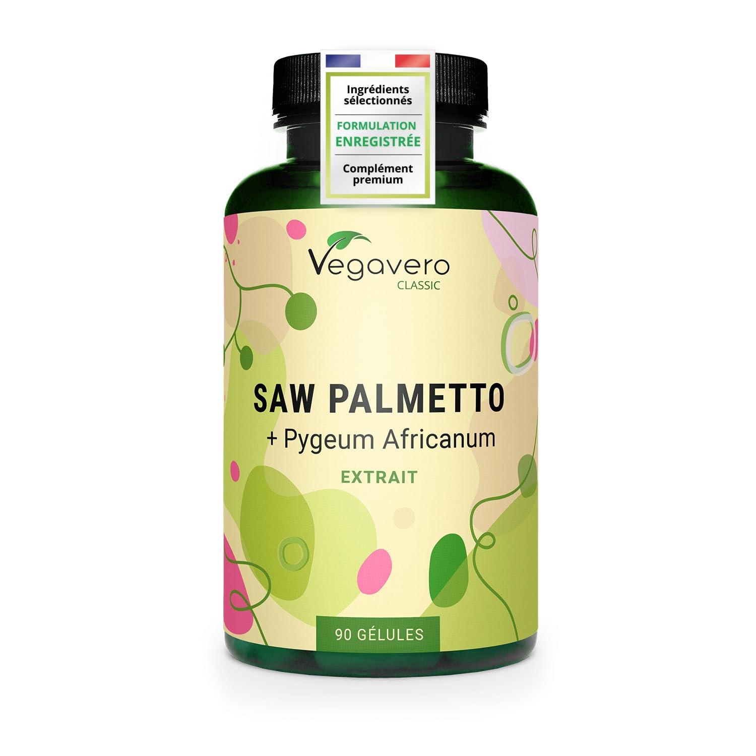 Saw Palmetto 10000 mg | Avec Pygeum Africanum | Extraits Fortement Dosé | 45% Acides Gras & 10% Stérols | Prostate & Confort Urinaire Homme | VEGAN & Sans Additifs | 90 Gélules | Vegavero®