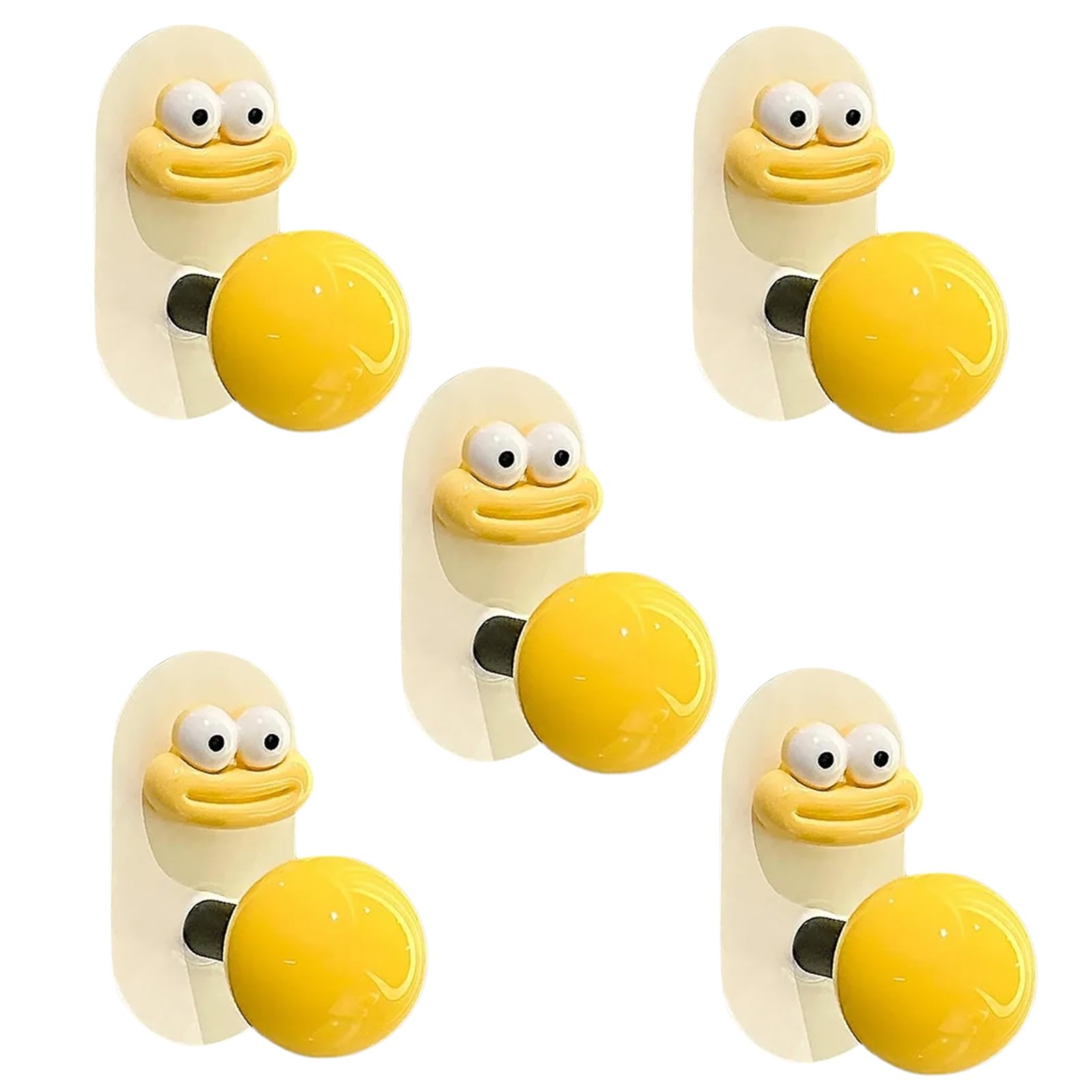 Msioytog Yellow Of 5 Rustproof Strong Adhesive Towel Hooks Easy Install Bathroom Hanging Hook Wall Mounted Clothes Hangers Easy Install Bathroom Hooks