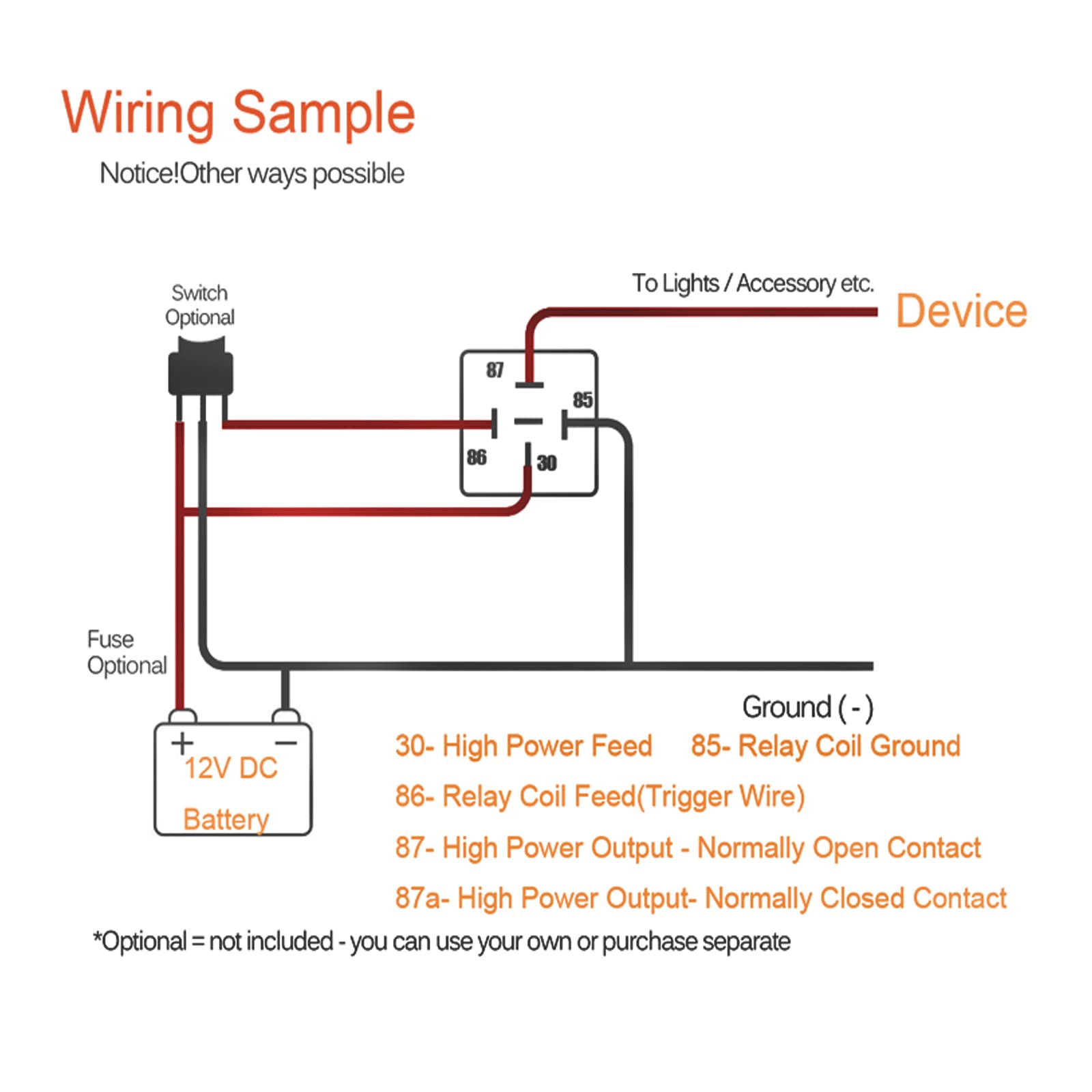 CyanHall 5 Pack 12V 30/40A SPDT Waterproof Relays With Harness Sockets - Color-Coded Wires For Automotive Use