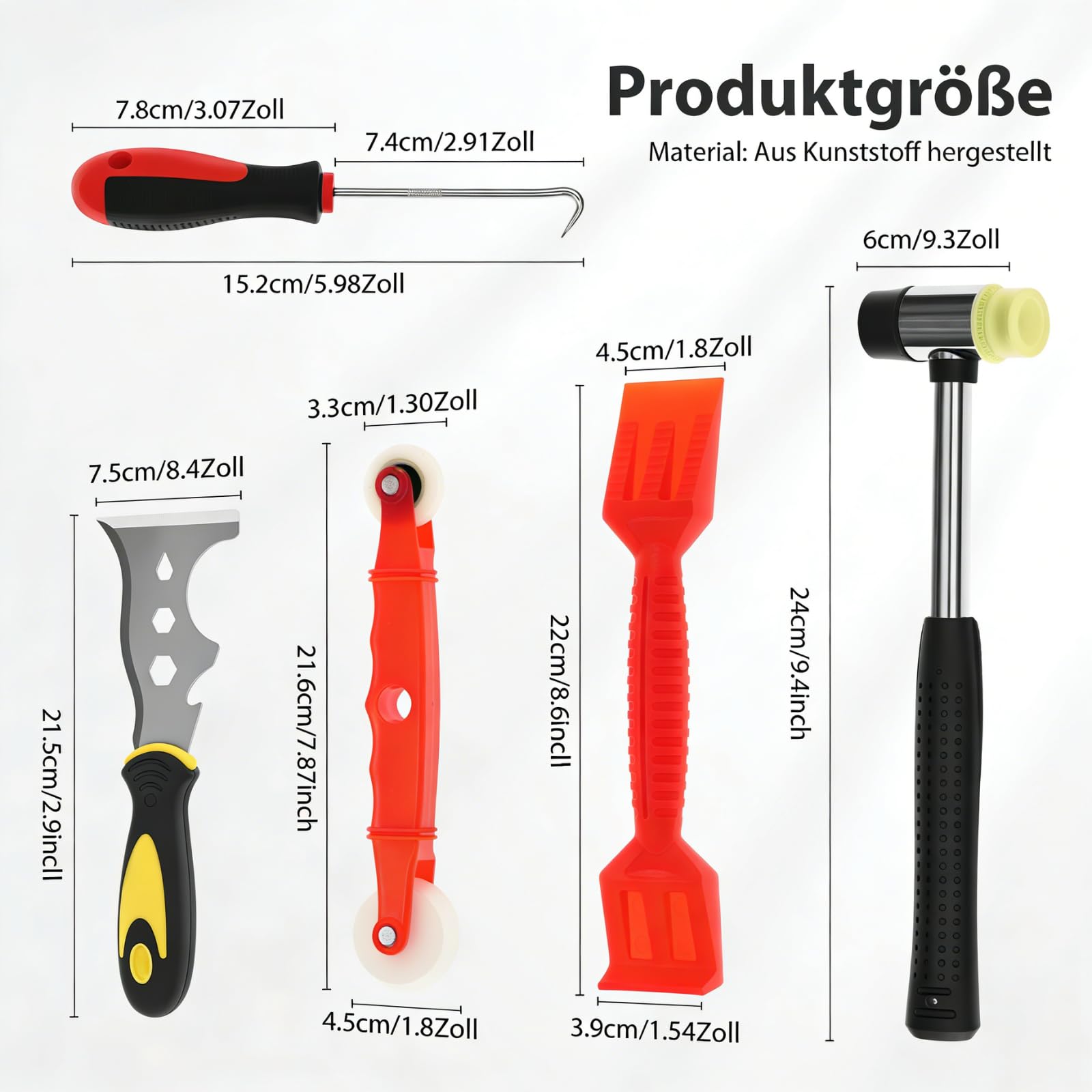 Set di attrezzi professionali per vetri, 5 pezzi, efficace griglia per finestre, con manico antiscivolo per casa, officina, ufficio