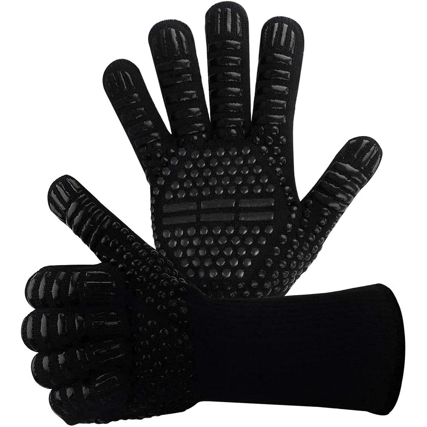 Une Paire De Gants Anti-Chaleur en Silicone pour Four À Micro-Ondes Protection Antidérapante Et Haute Température Les Mains