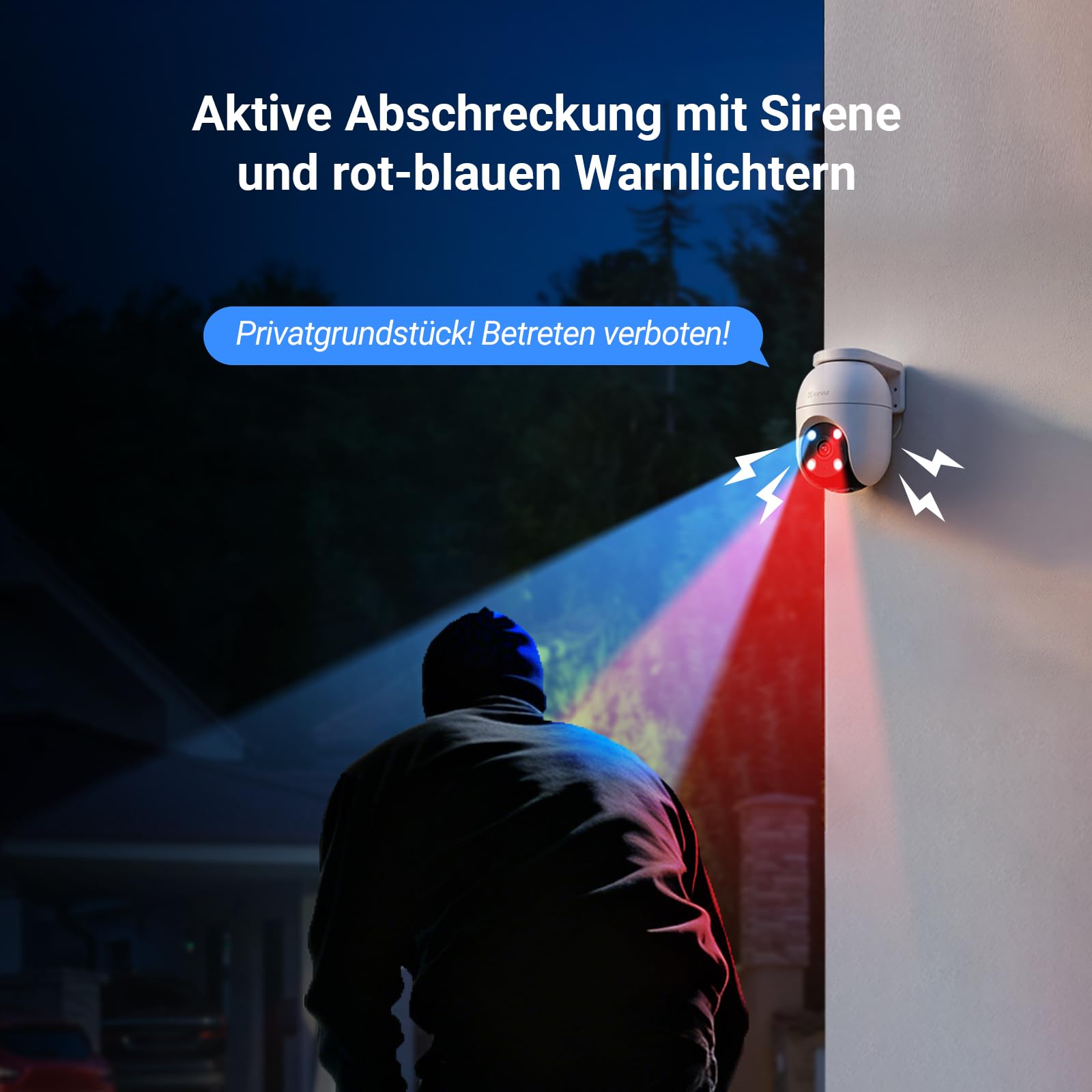 EZVIZ 4K Überwachungskamera Aussen WLAN, 360° PTZ Kamera Außen mit KI-Erkennung, Zwei-Wege-Audio, 2.4 & 5 GHz WLAN, 8MP Farbnachtsicht, Wetterfest, Fernsteuerung per App, C8c 4K (Version 2026)