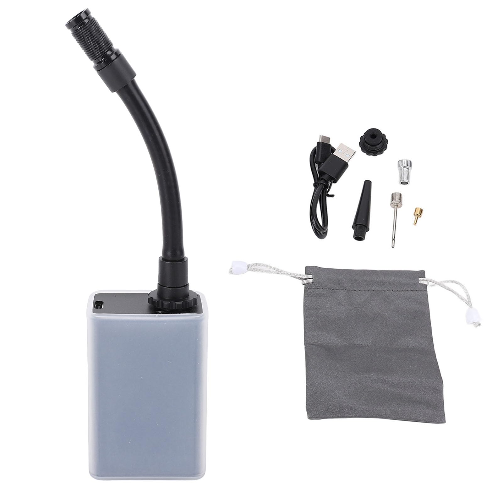 Mini Pompa per Bici, Pompa per Aria da Bici Elettrica 120psi, Display LCD, 4 modalità, Inflazione Rapida, Valvole, Sacchetto di Stoccaggio, Compatto, Leggero e Portatile