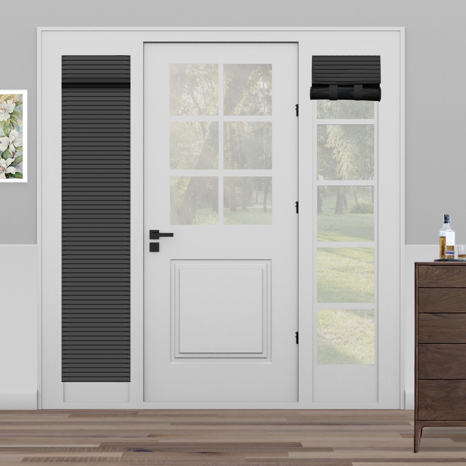 Muamar French Door Curtains Privacy Door Blind, Front Door Window