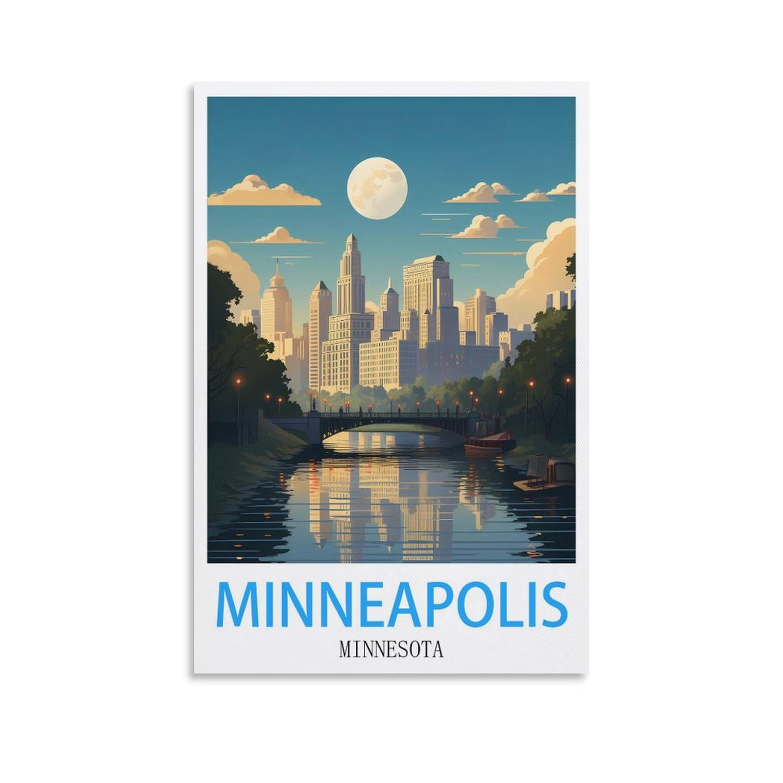 Metal Sign Tin Sign,Minneapolis Minnesota,Garden & Kitchen Poster, Inspirational Sign Home Wall Art Decor for Home Kitchen Bar Club Decoration 15x30cm