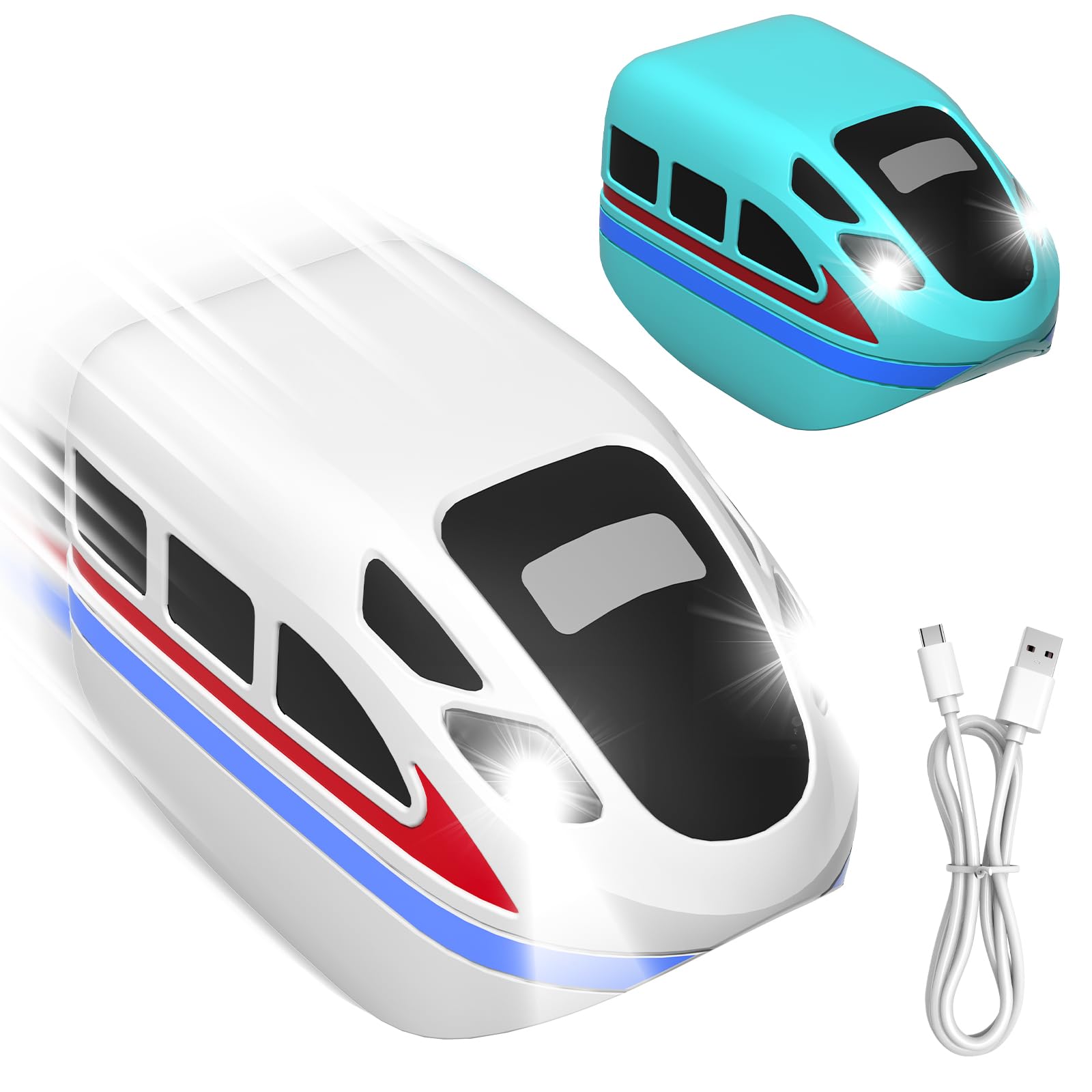 Annexfun Only Electric Train Sets, 2-Pack USB Rechargeable Train Cars - Exclusively Electric Train Tracks | Kids 3+ Years | No Magnetic Tracks | Cannot Operate Independently