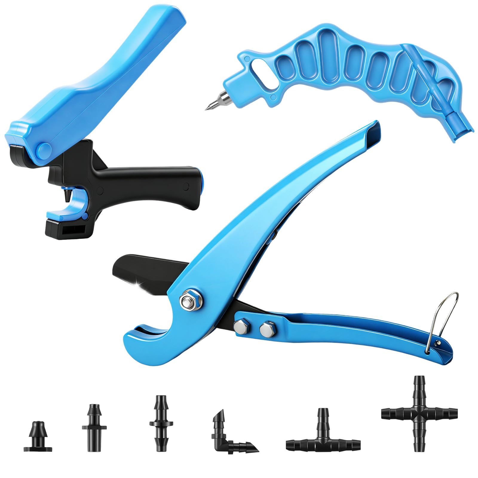 HOINCO Drip Irrigation Tubing Hole Punch Tool Tubing Cutter Kit,for 16/20 mm PE Irrigation Hose Cutter, With Irrigation Plugs.