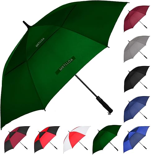 MRTLLOA Sombrilla de golf abierta automática, 626872 pulgadas, extra grande, doble dosel, ventilada, resistente al viento, impermeable, para hombres