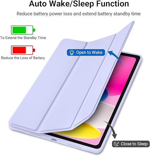 Miniatura 3 de SIWENGDE Funda para iPad de 10. generación 2022 con soporte para lápices, iPad de 10.9 pulgadas compatible con Touch ID carcasa trasera de TPU