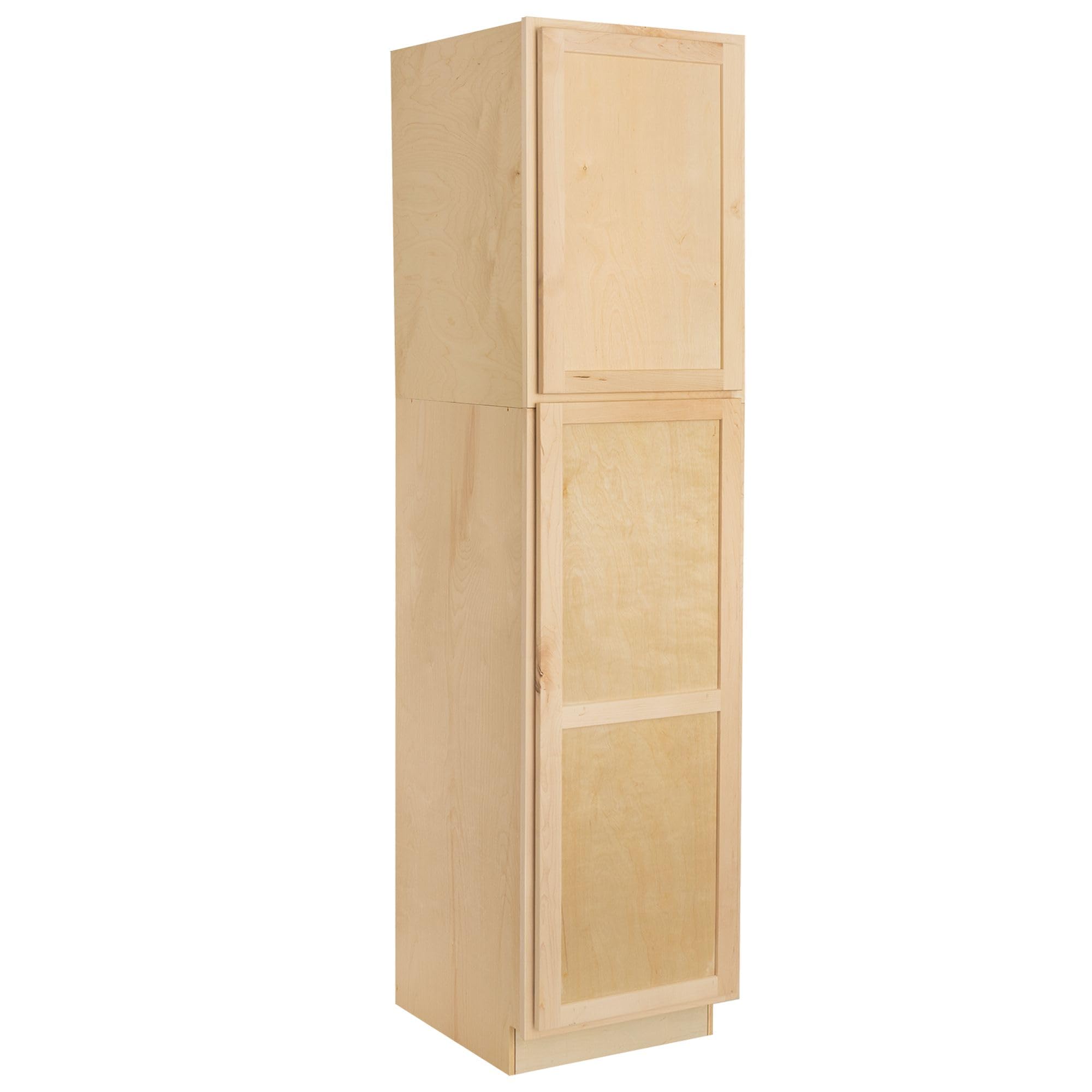 Quicklock RTA (Ready-to-Assemble) Pantry Kitchen Cabinets - Shaker Style | Made in America | Soft Close Hardware (Raw Maple, 84" H x 24" W)