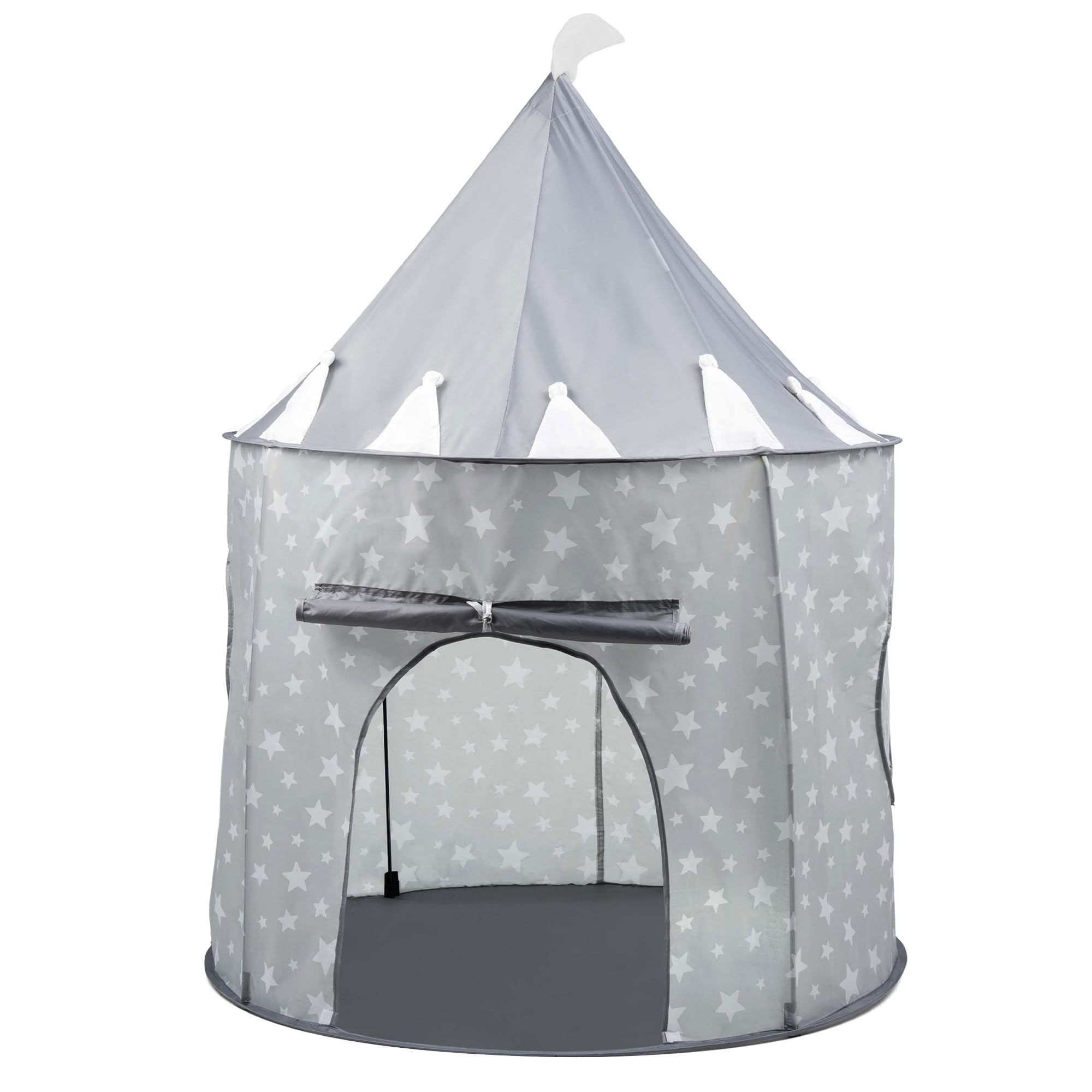 Crystals Kids Princess Castle Play Tent, Pop Up Playhouse for Toddlers, Foldable Indoor Outdoor Children’s Tent, Portable Sensory Play Space with Easy Setup (Grey Tent)