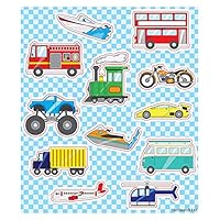 Henbrandt 12x Vehicle Stickers (1 sheet) Mini Car Stickers for Children Arts and Crafts for Kids Birthday Reward Party Bag Favours Loot Bag Fillers Lucky Dip Favours for Boys and Girls