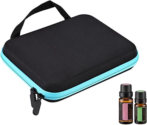 Jerliflyer Bolsa de almacenamiento de aceite esencial, 63 ranuras, portátil, para aromaterapia, bolsa de almacenamiento de aceite esencial, a prueba