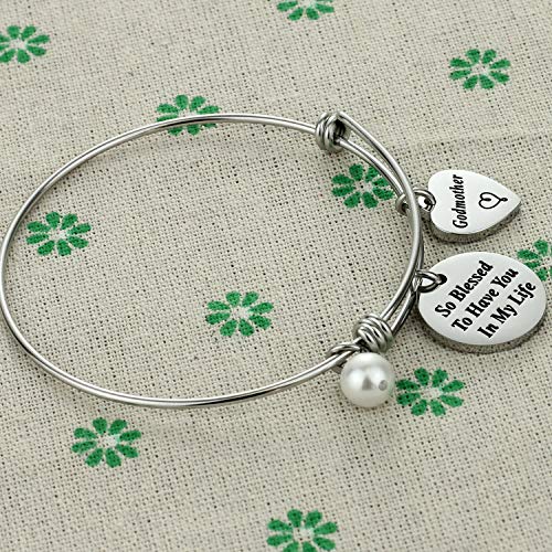 Godmother Bracelet So Blessed to Have You in My Life Godmom Jewelry Baptism Thank You Gift for Beloved Godmom from Godson Goddaughter Religious Jewelry for Godmother3
