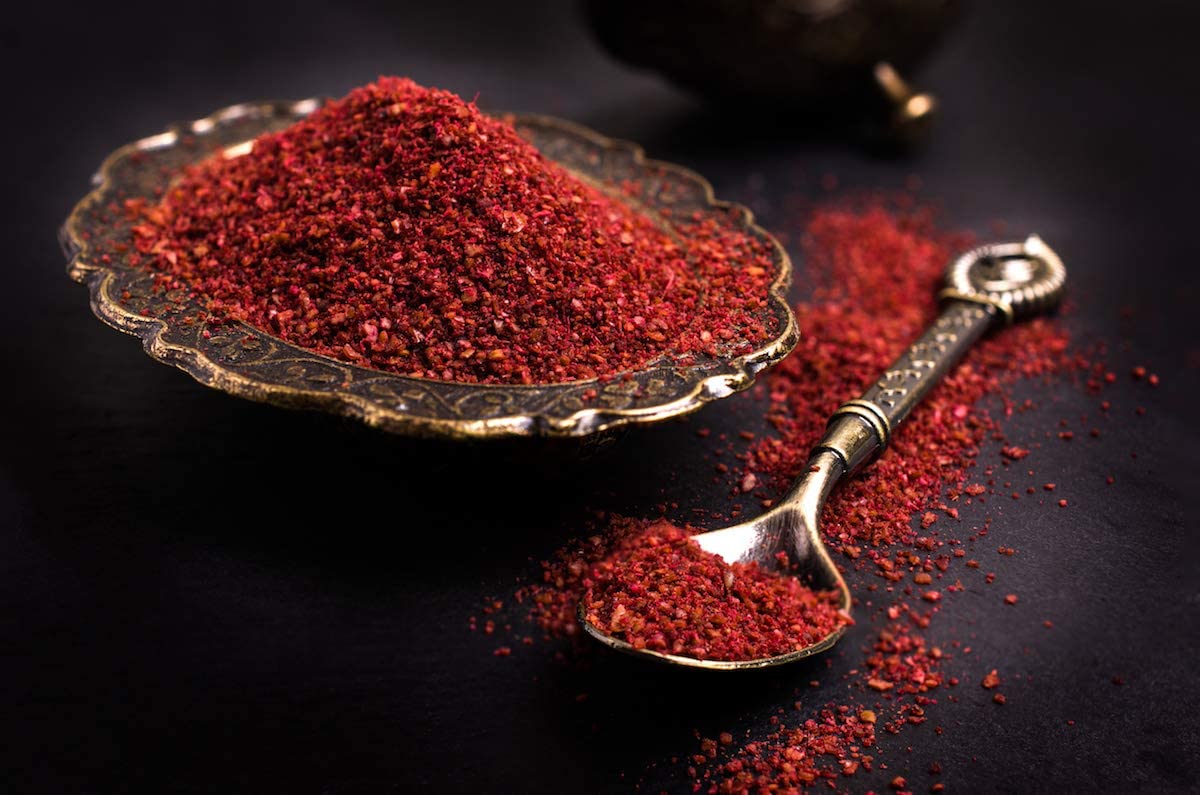 HARIBAS Sumac Powder 60GM | Essential Spice from Middle East | Vegetarian Spices & Easy Cooking | Urban Sumac Seasoning Easy to Store Shaker Jar 60g