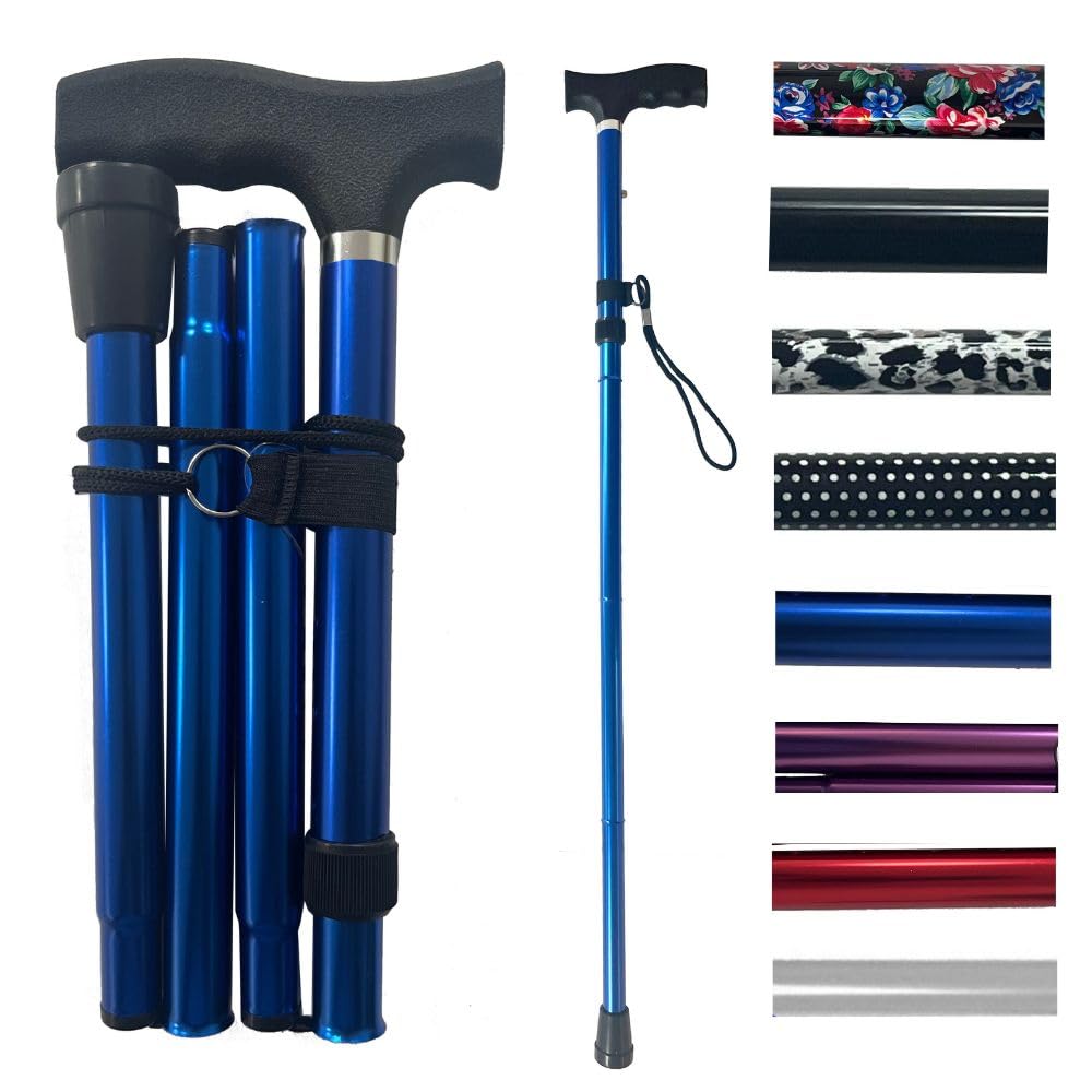 Folding Walking Stick Adjustable Cane With Led Light And Cushion Handle For Men And Women - View #10