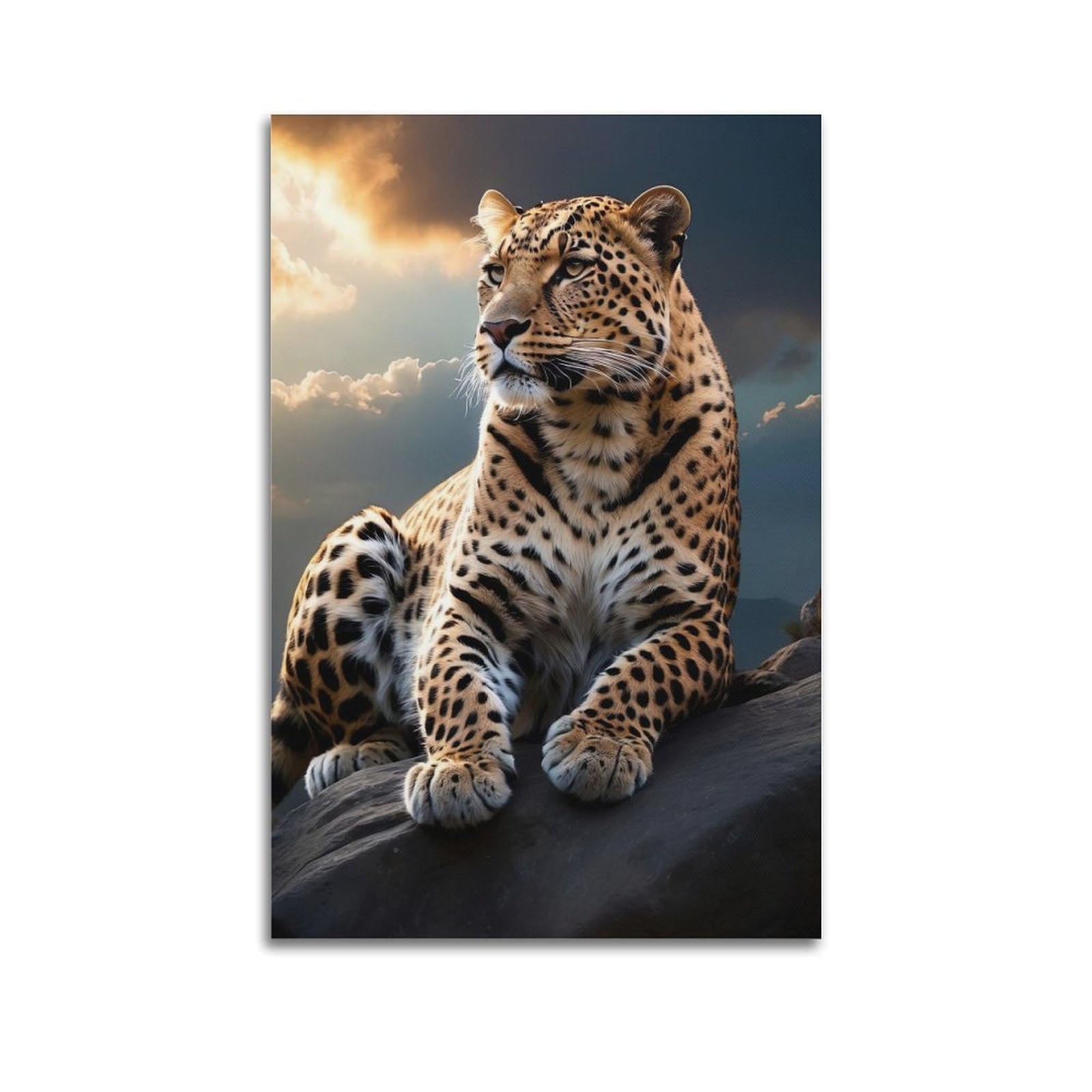 CXHJCA Animal Artwork Poster Leopard on The Mountaintop Poster Decorative Painting Canvas Wall Posters And Art Picture Print Modern Family Bedroom Decor Posters 20x30inch(50x75cm)
