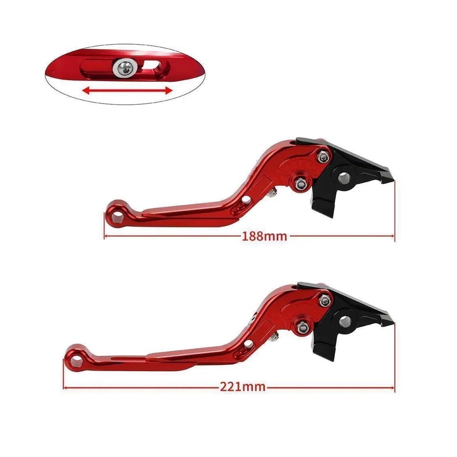 Für H&onda Für VFR800 Für VTEC Für VFR 800 2002-2008 Motorrad Ausziehbare Bremskupplungshebel Lenkergriffe Enden Motorrad-Handschützer(T)