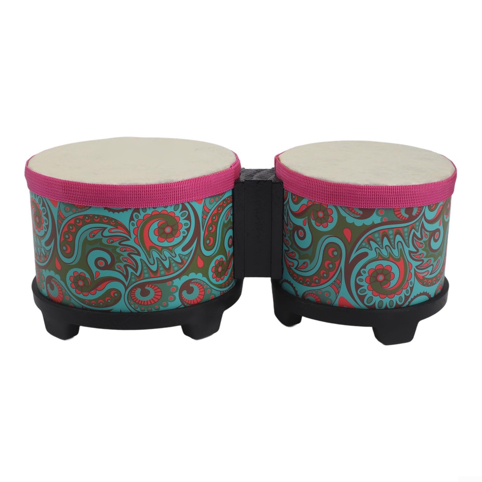 Bongo Drums Percussion Instrument mit Unterwasserwelt Muster 5 6 Zoll Gummi und ABS Kompaktes leichtes pädagogisches Schlagzeug Set für Anfänger und Enthusiasten Einfach zu (Blaue Textur)