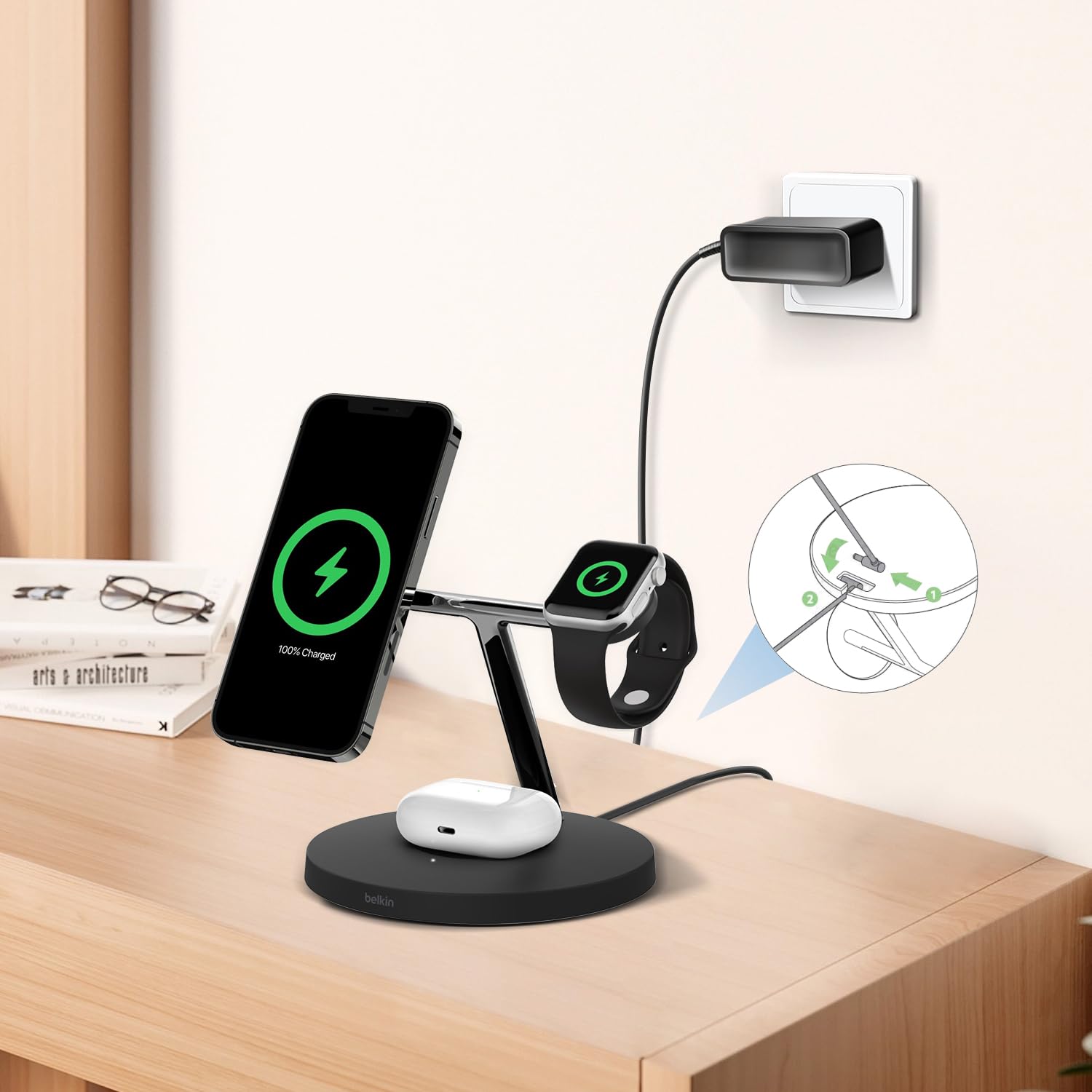 哲平様Belkin 3in1 wireless charging WIZ009 Amazon.com: TAIFU 15V 2.67A Wireless Charger for Belkin