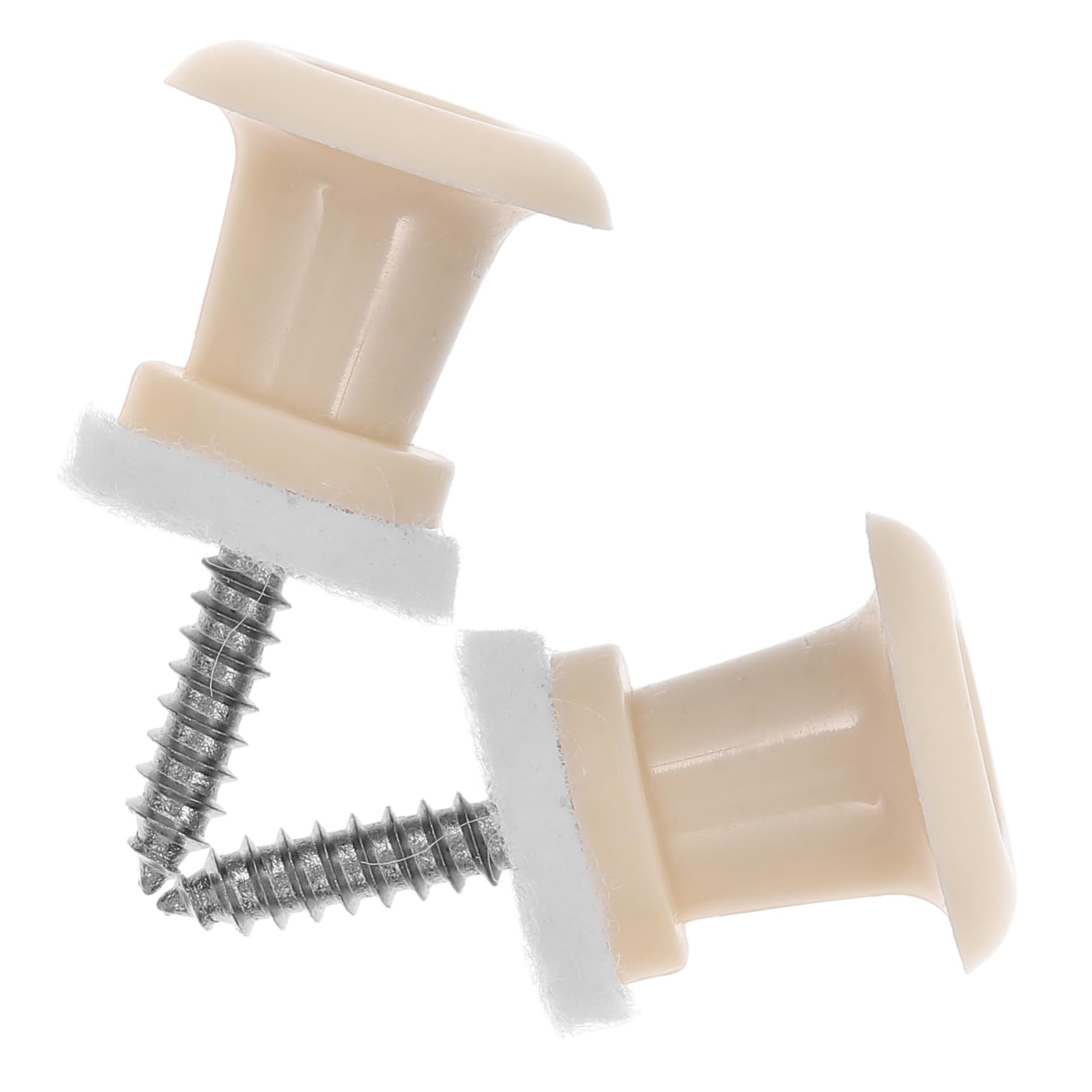 Yardwe Pair of Plastic Guitar Strap Locks Cream Mushroom Head Buttons Replacement for Guitar Strap Locks