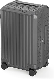 ROAMING 20 inch Carry on Luggage Lightweight Hardside Suitcase with Spinner Wheel, TSA Lock YKK Zippers Metal Anti-Collision Corner Protection Durable Rolling Travel Suitcase for Business Grey
