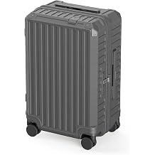 ROAMING 24 inch Medium Checked Luggage Hardside Suitcase with Spinner Bearings Wheel, TSA Lock YKK Zippers Metal Anti-Collision Corner Protection Durable Rolling Travel Suitcase for Business Grey