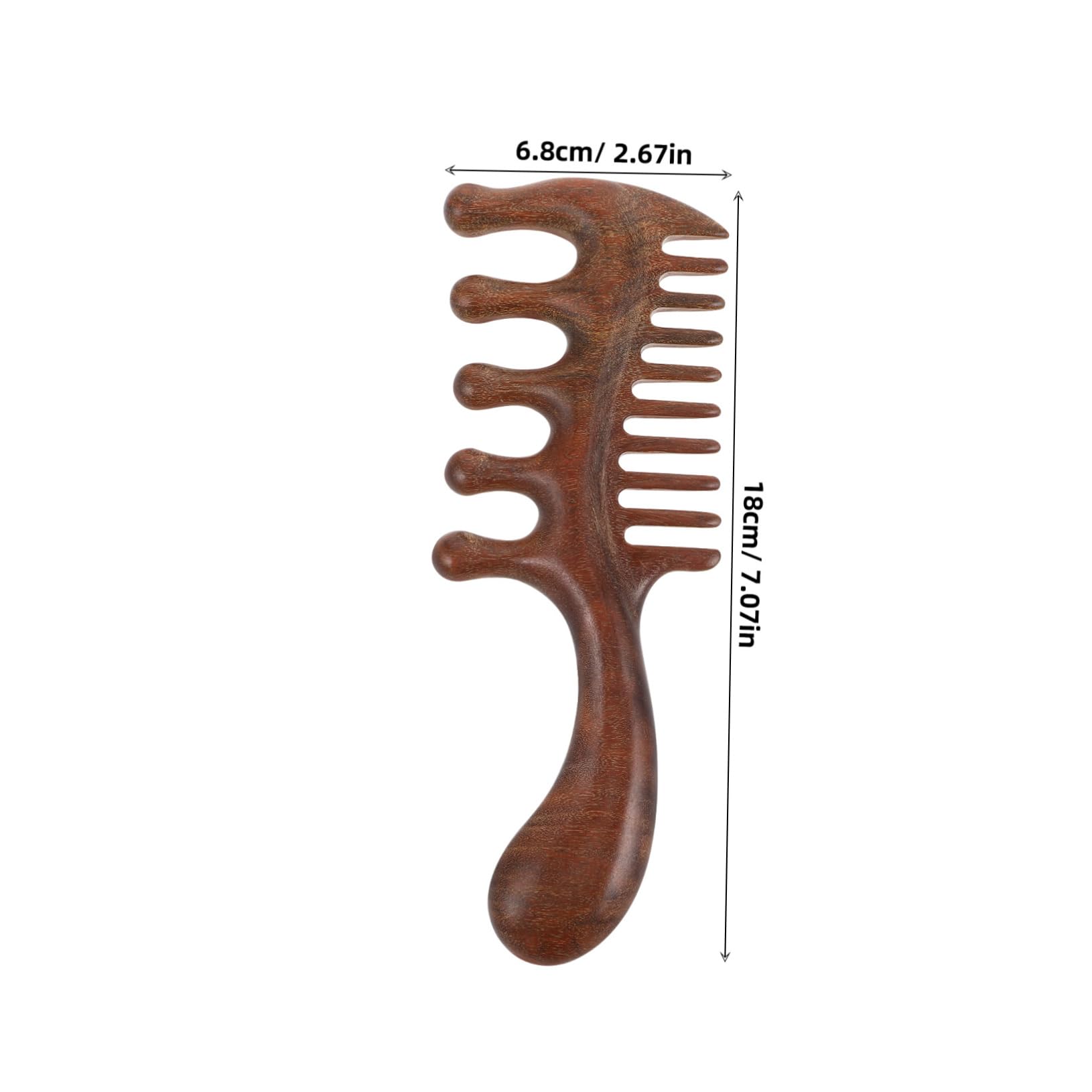 KOMBIUDA Wood Massage Scalp Comb Five Tooth Head Design for Head Massage Natural Sandalwood Material Portable and Dual Use Relaxation Tool for All Ages