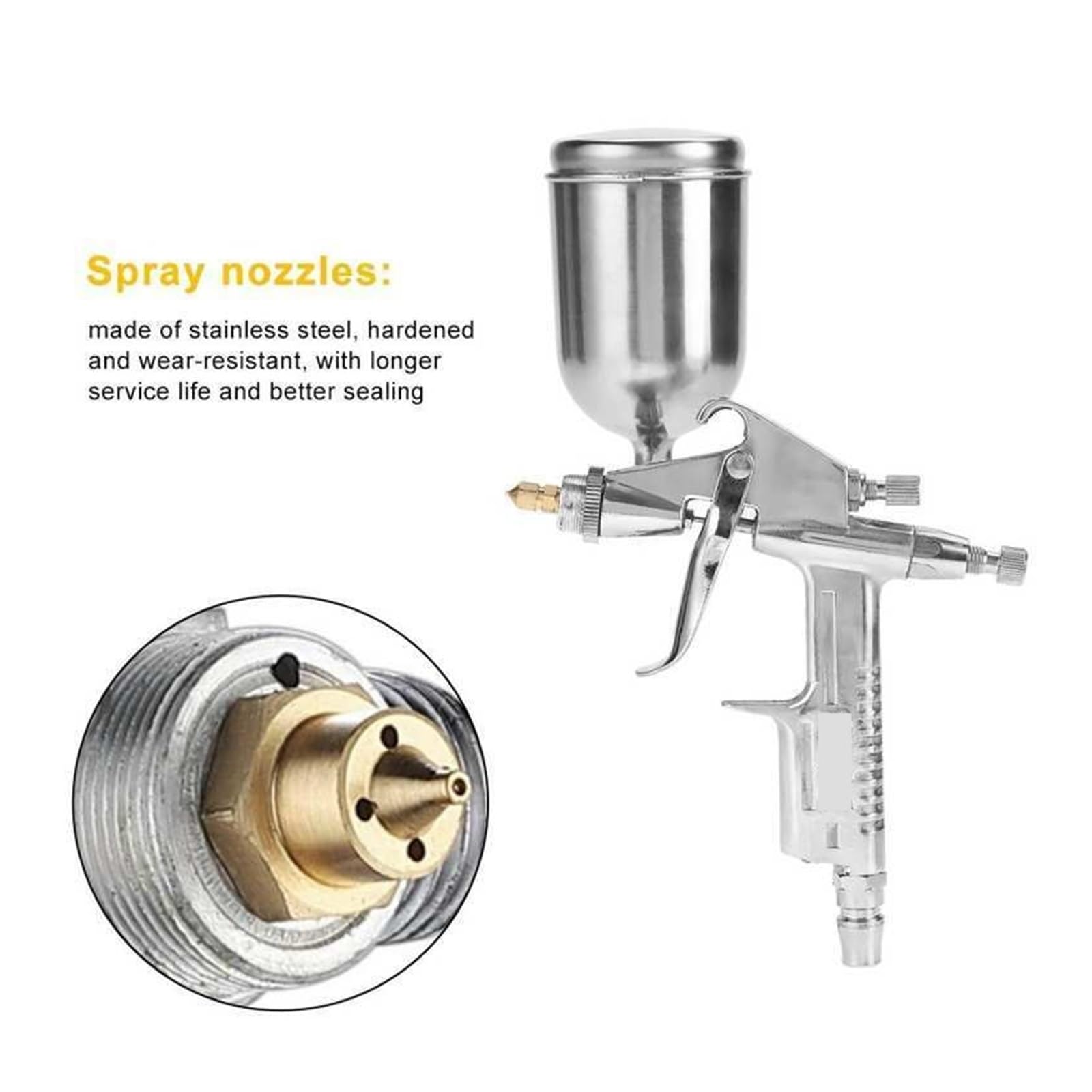 zestaw pistoletów pneumatycznych, Profesjonalny pistolet natryskowy 0,5 mm dysza 125 ml Mini pneumatyczny pistolet natryskowy do naprawy lakieru samochodowego