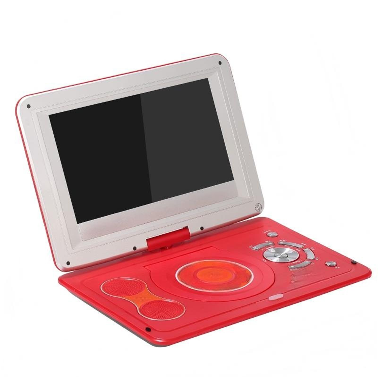 Reproductor de vídeo DVD, Mini TV portátil EWD pantalla grande 3D alta definición for aprender inglés Batería de larga duración(Red)