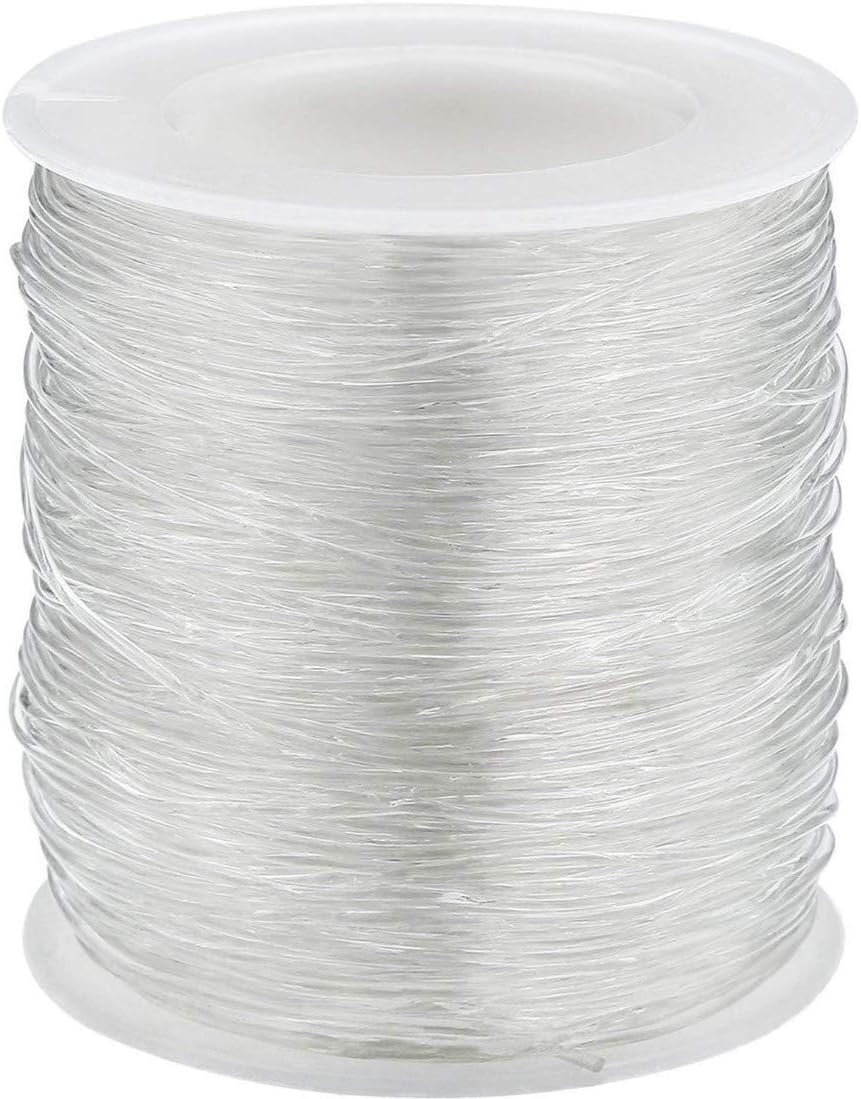 Pack of 1 Roll, Beading Cords & Threads, Roll Stretchy Roll White Elastic Clear Beading Thread Stretch Polyester String Cord (60 Meters(Pack of 1 Roll, Beading Cords & Threads)