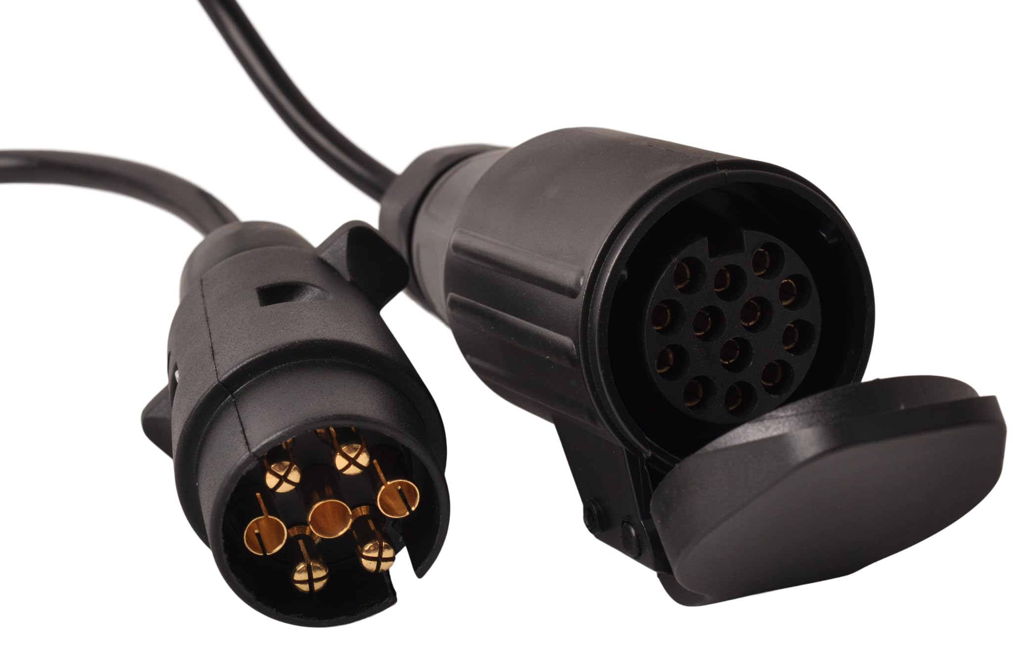 QWORK® 3 Metri 7 Pin Cavo di Prolunga Scheda Luce Rimorchio A Spirale Maschio a Femmina Presa Adattatore di Traino per Auto Caravan Camion