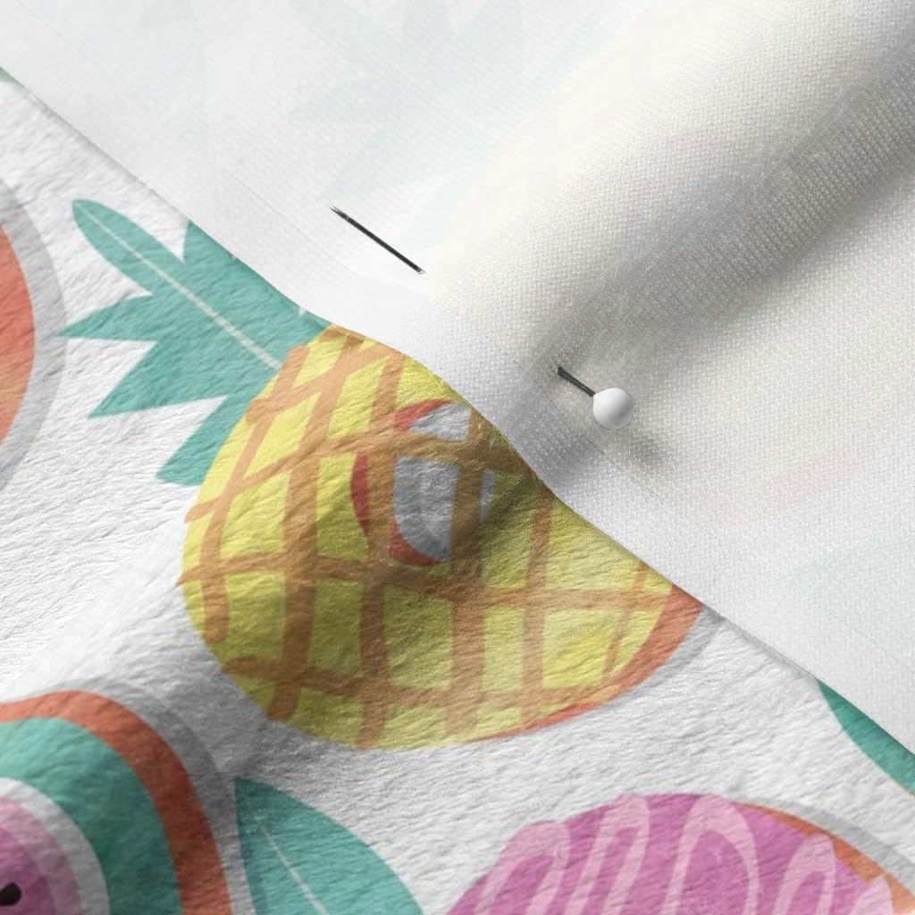 Spoonflower Fabric - Donuts White Pastel Colors Fruit Dragon Pineapples Watermelon Summer Printed on Minky Fabric by The Yard - Sewing Baby Blankets Quilt Backing Plush