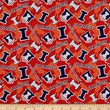 NCAA Illinois Fighting Illini Tone on Tone Cotton, Fabric by the Yard