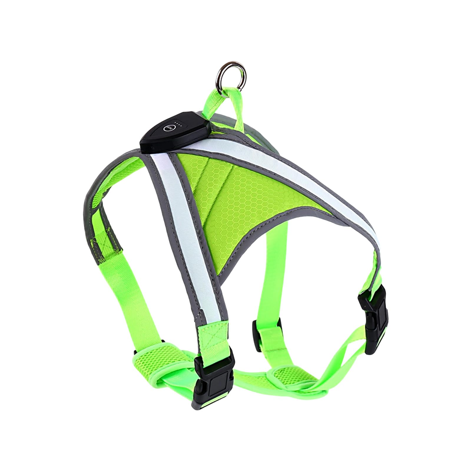 Imbracatura da addestramento per cani regolabile ricaricabile tramite USB con luce a LED per passeggiate, nuoto, escursionismo
