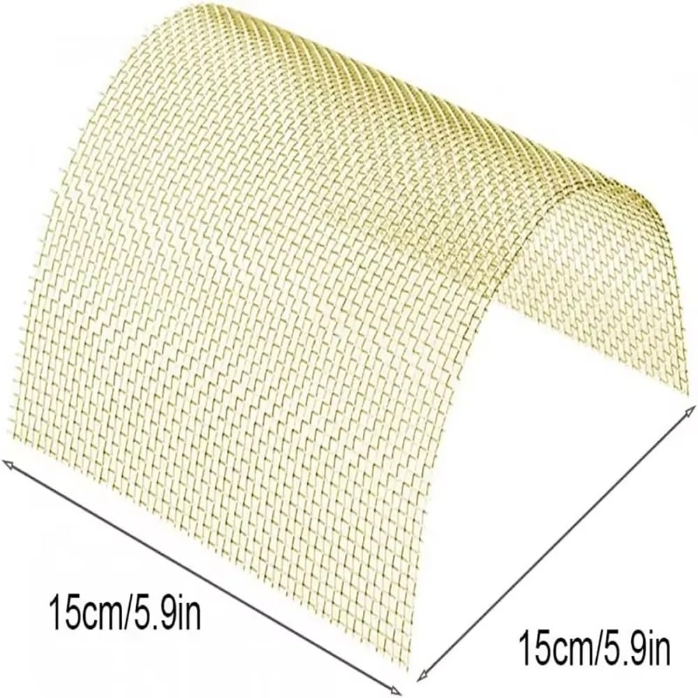 YINUK 1 Pc 15x15cm Brass Woven Wire Mesh - Fine Metal Filter Screen for Handicrafts, Construction, Powder Sifting, Liquid Filtration(80 Mesh)