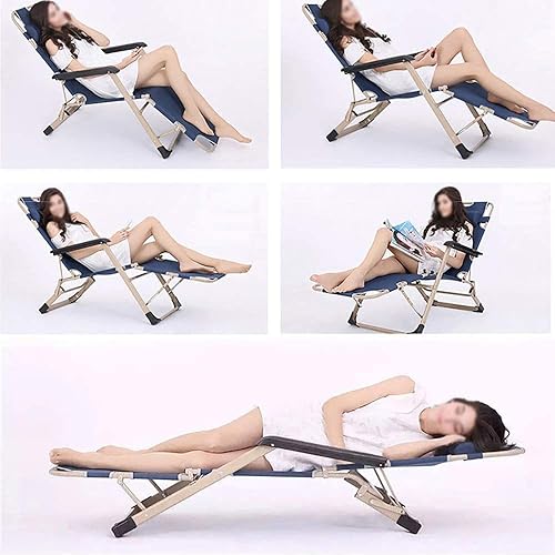 Miniatura 5 de MKYOKO Silla plegable de jardín reclinable avanzada para oficina, almuerzo, silla portátil para acampar al aire libre, terraza, playa, tumbona de