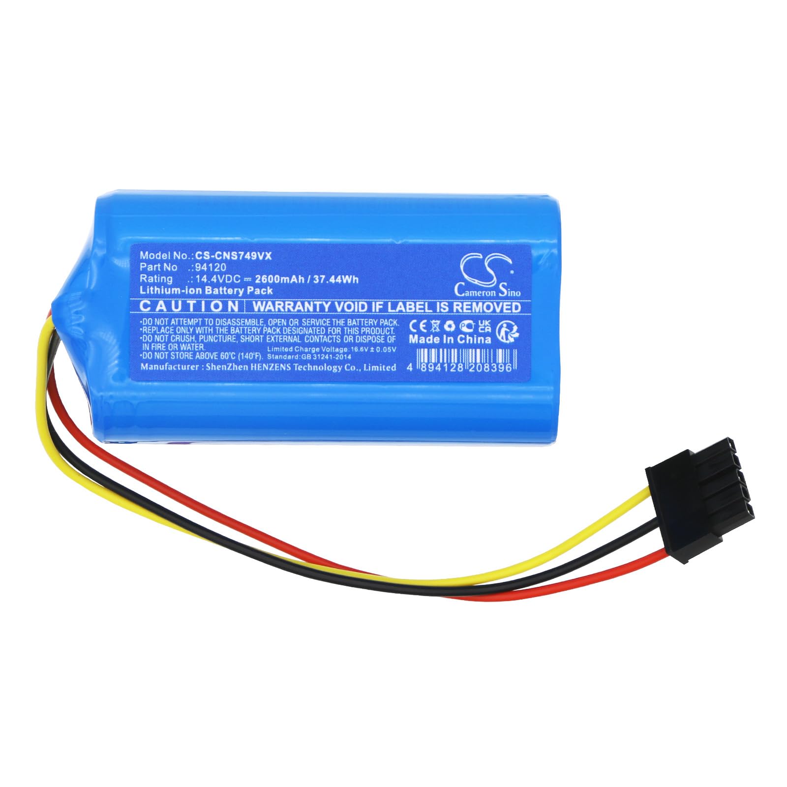 TECHTEK Batería 2600mAh Compatible con [Cecotec] Conga 7490 Immortal Genesis, Conga 7490 Ultimate, Ultimate Genesis sustituye 94120