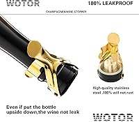 Vista 9 de WOTOR Champagne&Wine Bottle Stoppers Stainless Steel with Food Grade Silicone, Leak Proof Keep Fresh Reusable Saver, Cork Suitable for Wine, Silver