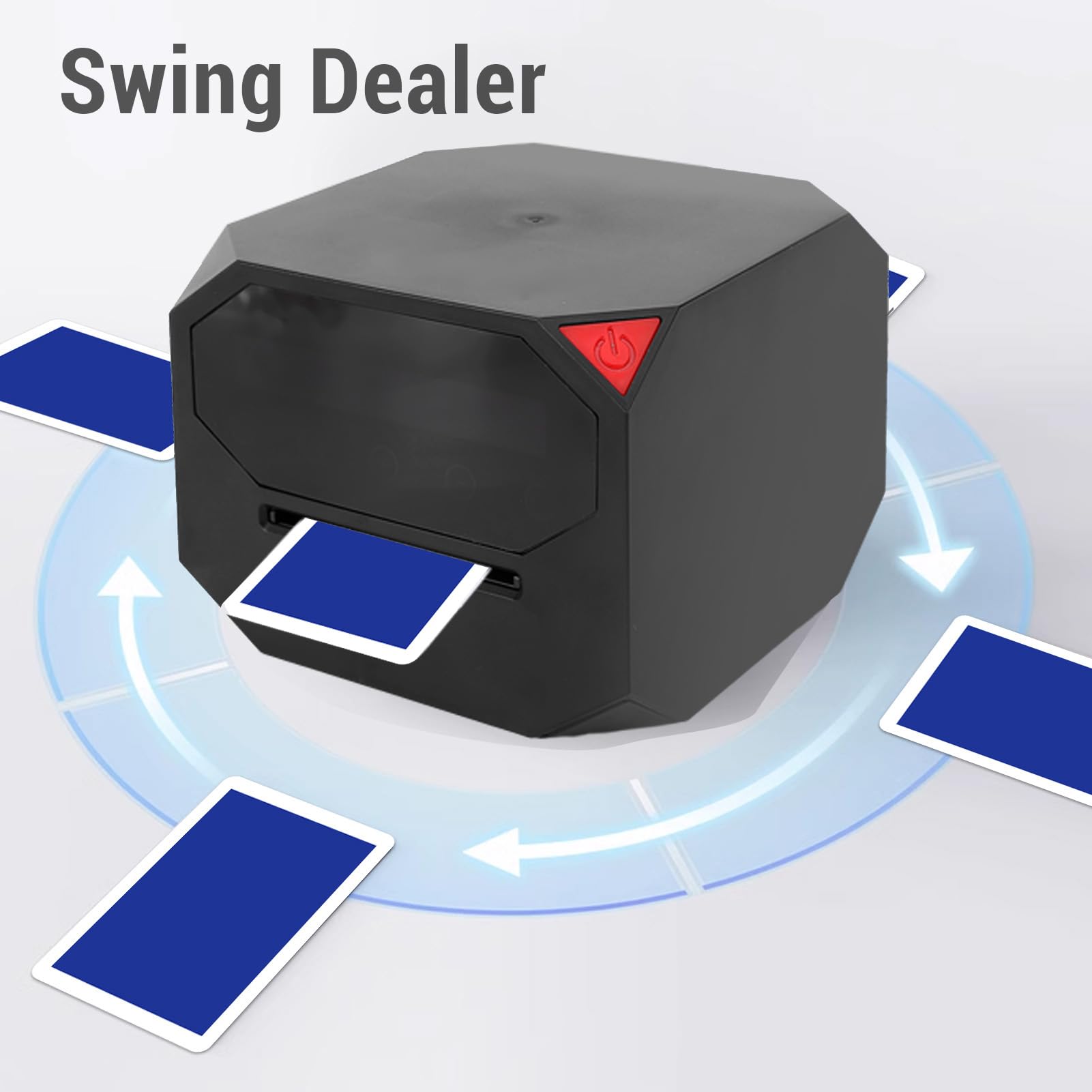 Gugxiom Automatic Card Shuffler and Dealer, Support 8 Players, Rotatable 360° and 180°, Ultra Quiet, Rechargeable, for Board Games and Poker Games (Black)