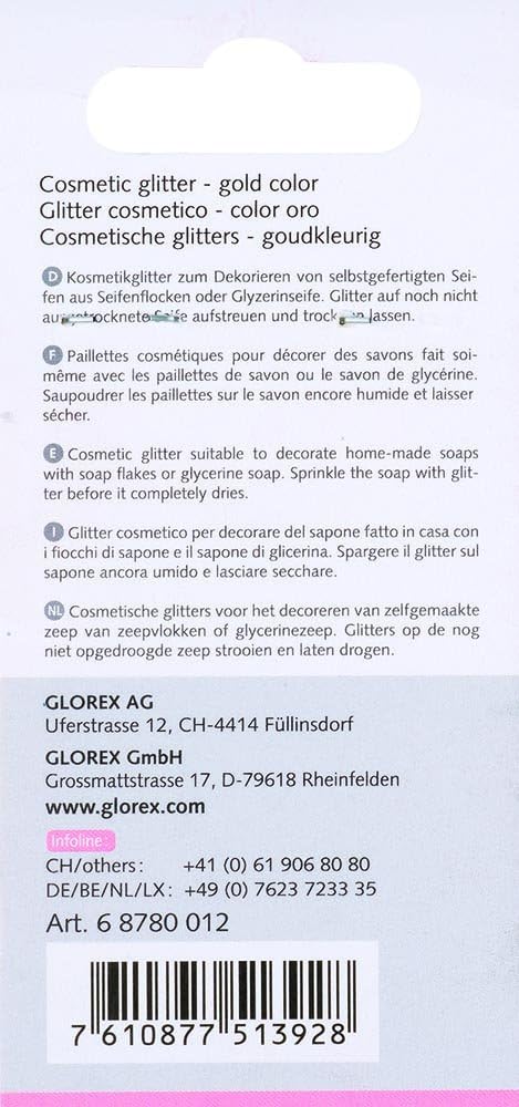 Glorex 6 8780 Cosmetic Glitter, Gold, 11.8 x 5.5 x 0.1 cm - Image 4