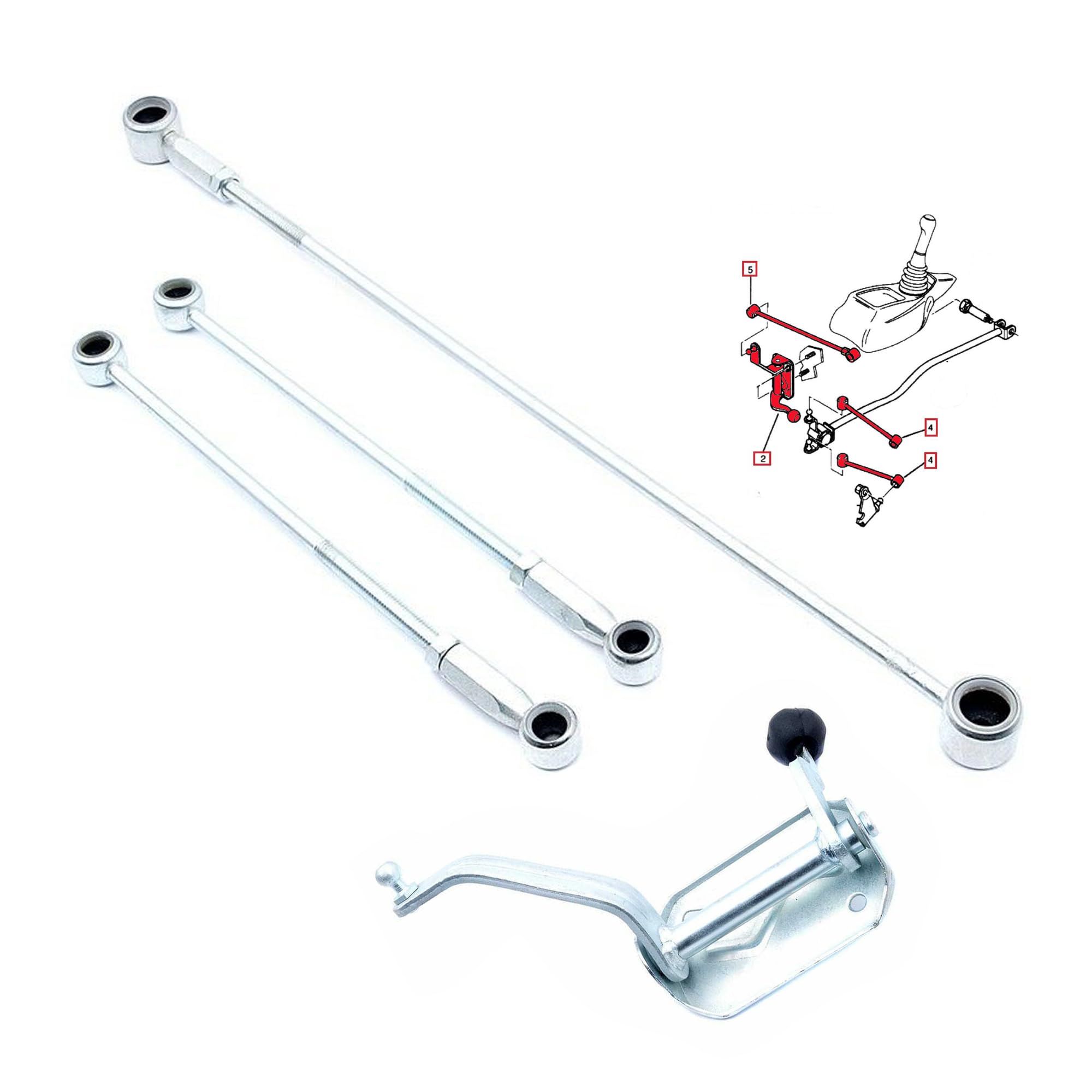 Partsline Kit Tringlerie Boîte de Vitesse compatible avec AX, SAXO, 106 I (1.0, 1.1, 1.4, 1.5 D, 1.6) équivalent à 2452E1, 244965