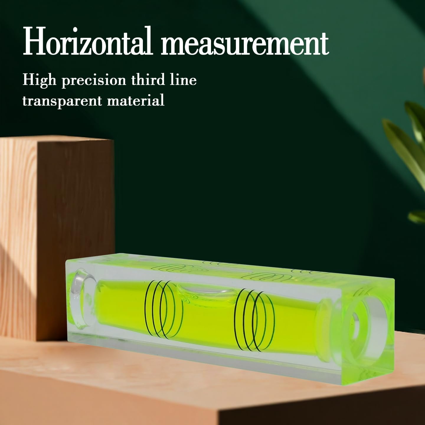 High precision mini bubble, double line small level bubble, three line flat ball level, household ruler can be turned 180 degrees (Non-magnetic, 80 * 15 * 15mm（4PCS))