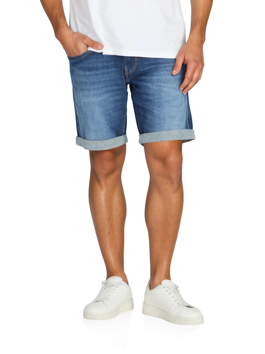 Replay Jeans Shorts Herren Stretch Kurz Slim Fit New Ambass Kurze Hosen Bermuda Shorts Sommer Denim Einfarbig Blau Schwarz 30 31 32 33 34 36 38 40 42