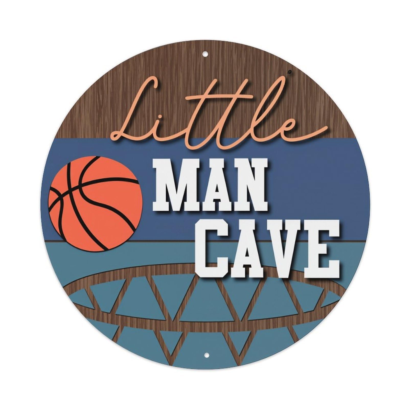 Basketball Net Wood Texture Sign Metal Tin Sign Plaque