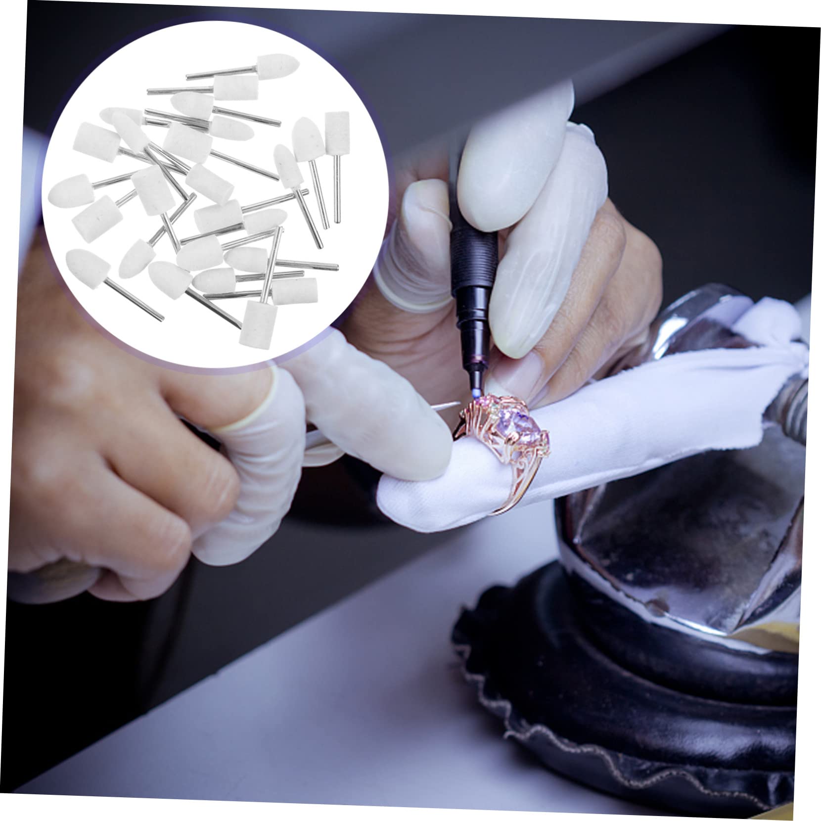 TOPBATHY 5 Series Juego De Cabezales De Pulido Ruedas Clavos Molienda Relojes Rueda De Pulido Muela De Joyería Suministros De Uñas Muelas Muela Pulidora Textura De Lana 25 Piezas X 5