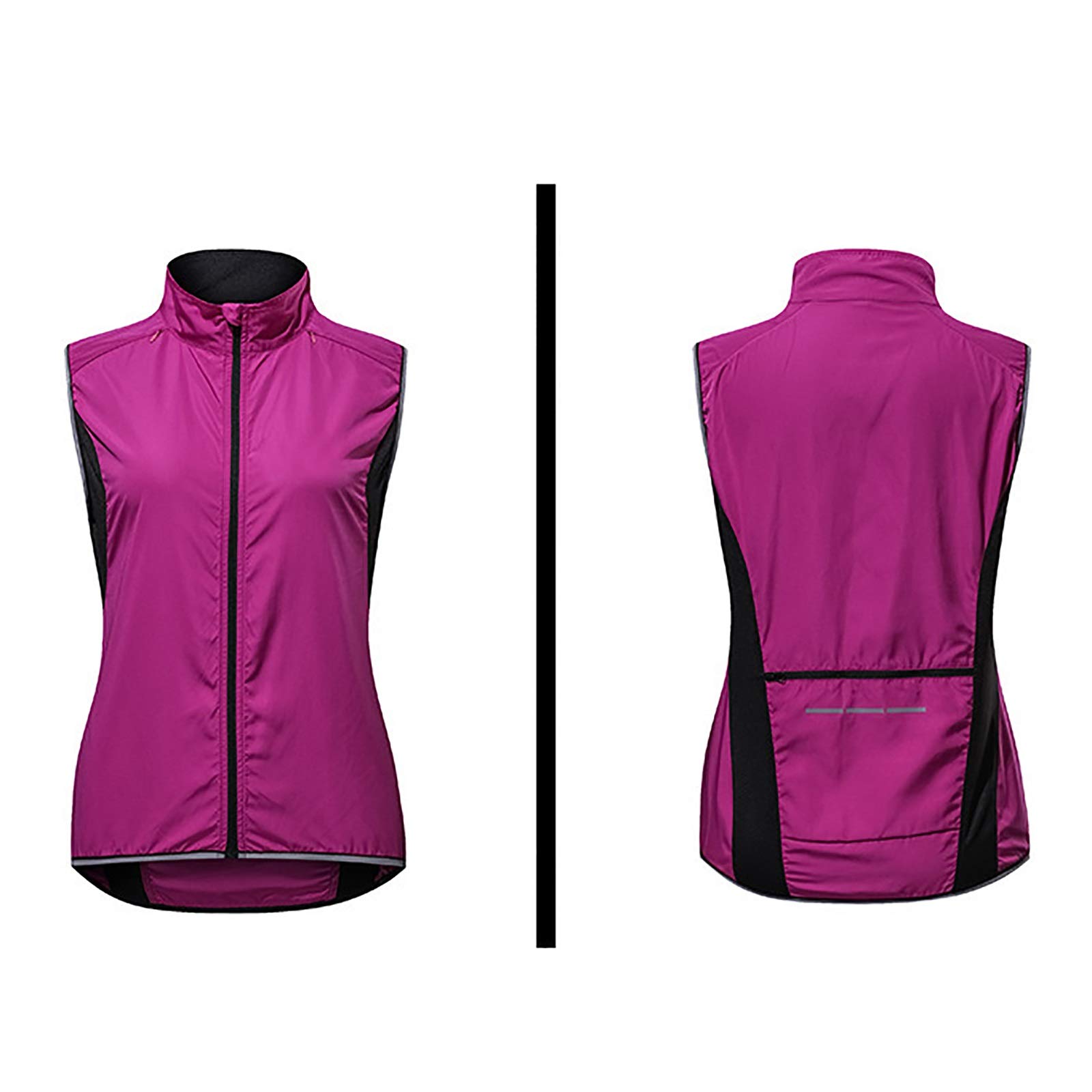 LXC Hombres Chaleco Ciclismo Sin Mangas Impermeable Antiviento Chaleco MTB con Tira Reflectante (Color : Purple, Size : 3XL)